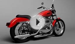 3D Model of Harley Davidson XL883 Sportster Custom 2009