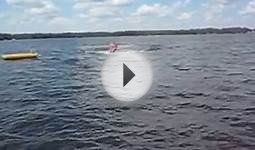5 people attempt to ride a 2 person jet ski