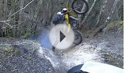 DT dirt bike crash big air wheelie