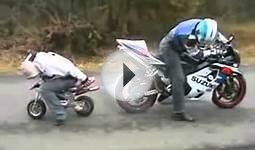 Motorcycle (2008 Suzuki B-King versus Pocket Bike )(JoKeR