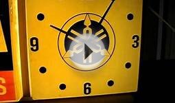 Vintage Yamaha motorcycle dealer display sign and clock